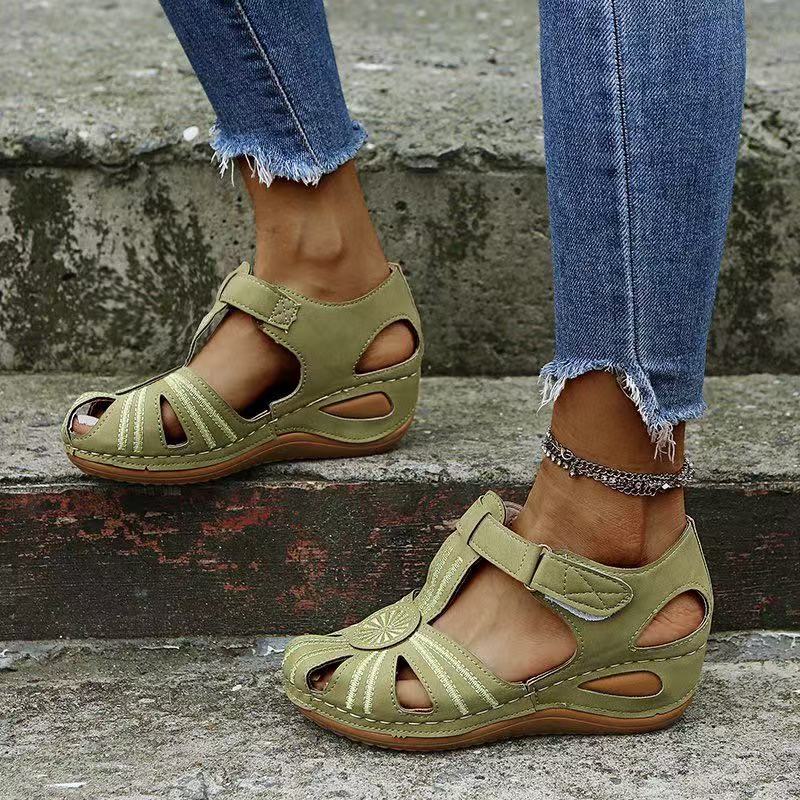 Sandalia romana cómoda, con suela gruesa y punta cerrada 🔥 – ligera, transpirable, sin dolor durante todo el día.