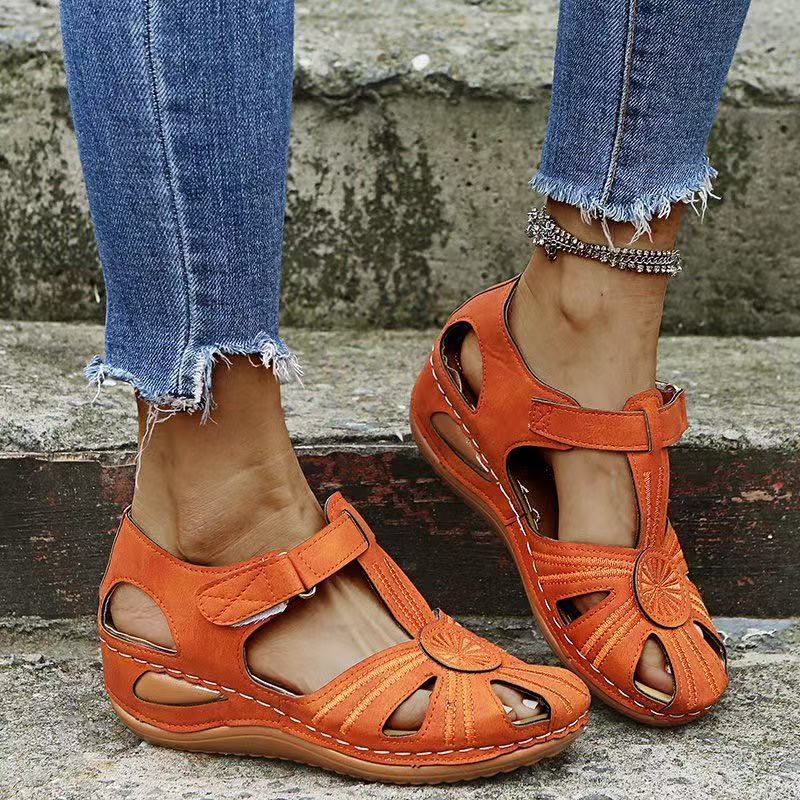 Sandalia romana cómoda, con suela gruesa y punta cerrada 🔥 – ligera, transpirable, sin dolor durante todo el día.