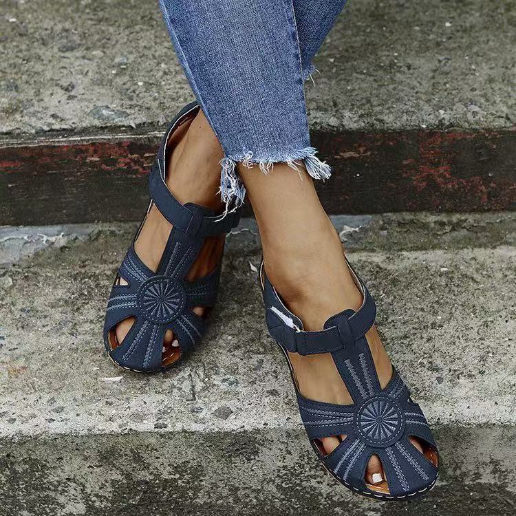 Sandalia romana cómoda, con suela gruesa y punta cerrada 🔥 – ligera, transpirable, sin dolor durante todo el día.