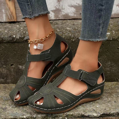 Sandalia romana cómoda, con suela gruesa y punta cerrada 🔥 – ligera, transpirable, sin dolor durante todo el día.