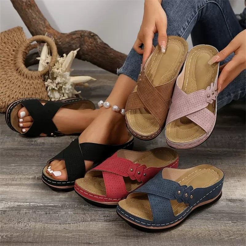 Sandalias ortopédicas cómodas para usar todo el día, alivian los dolores de espalda y pies. 🔥 Segundo par a mitad de precio.
