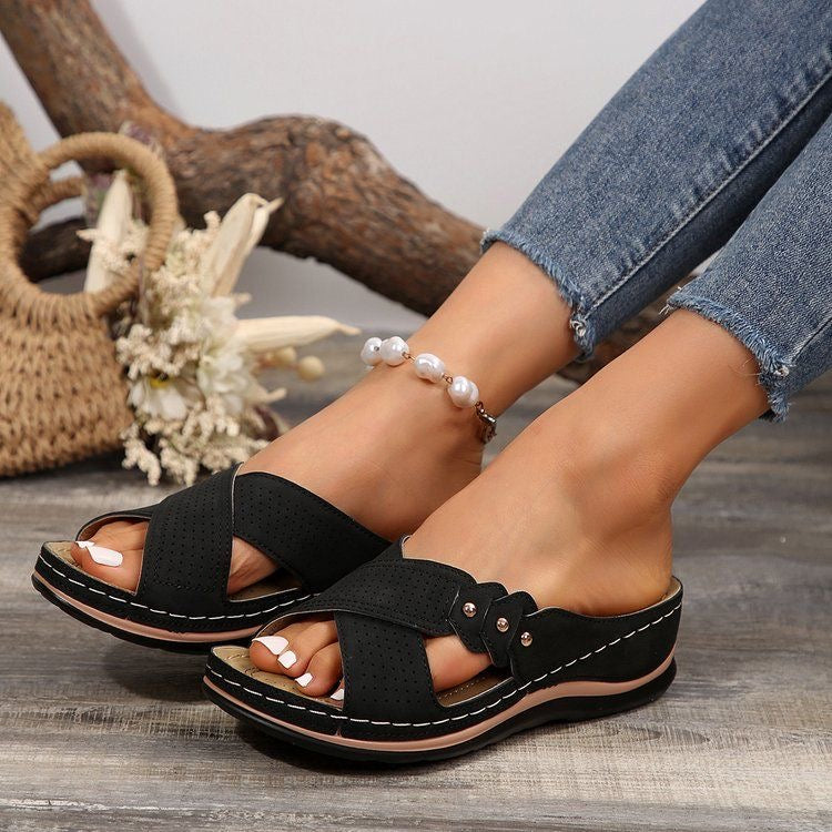 Sandalias ortopédicas cómodas para usar todo el día, alivian los dolores de espalda y pies. 🔥 Segundo par a mitad de precio.