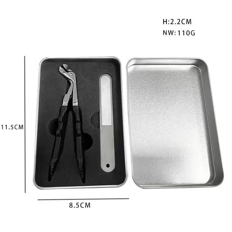 Cortauñas Ergonómico de Acero Inoxidable para Ancianos – Mango Largo Antideslizante para Uñas Gruesas (Manos y Pies)