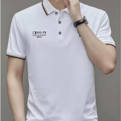 Polo de hombre cómoda – transpirable, no hace sudar, no aprieta, confort durante todo el día para personas mayores