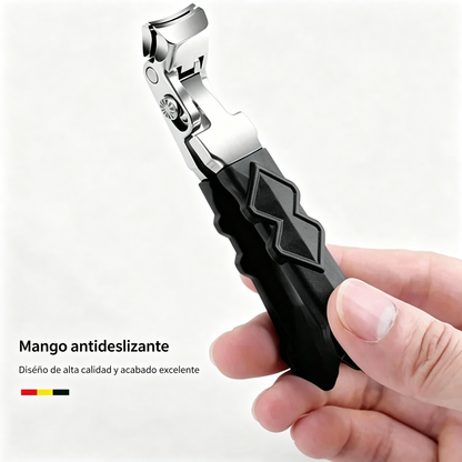 Cortauñas Ergonómico de Acero Inoxidable para Ancianos – Mango Largo Antideslizante para Uñas Gruesas (Manos y Pies)