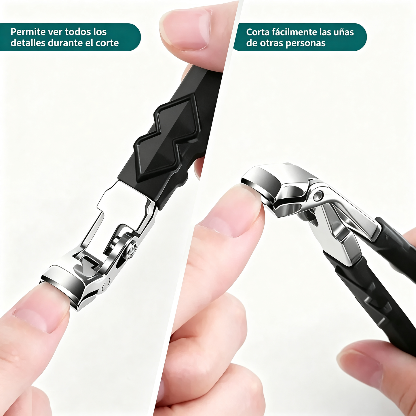 Cortauñas Ergonómico de Acero Inoxidable para Ancianos – Mango Largo Antideslizante para Uñas Gruesas (Manos y Pies)
