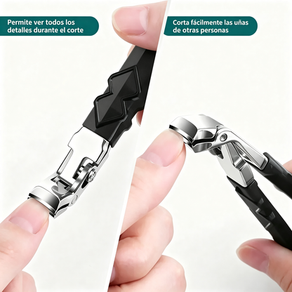 Cortauñas Ergonómico de Acero Inoxidable para Ancianos – Mango Largo Antideslizante para Uñas Gruesas (Manos y Pies)