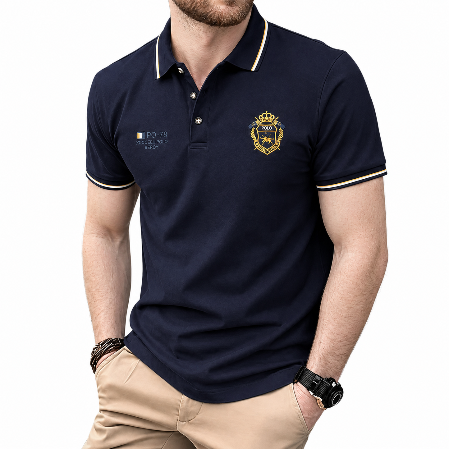 Polo de hombre cómoda – transpirable, no hace sudar, no aprieta, confort durante todo el día para personas mayores
